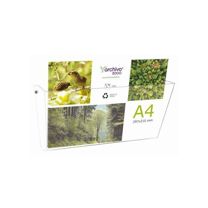 Portadocumentos Mural A4 Horizontal 1 Compartimento Cristal