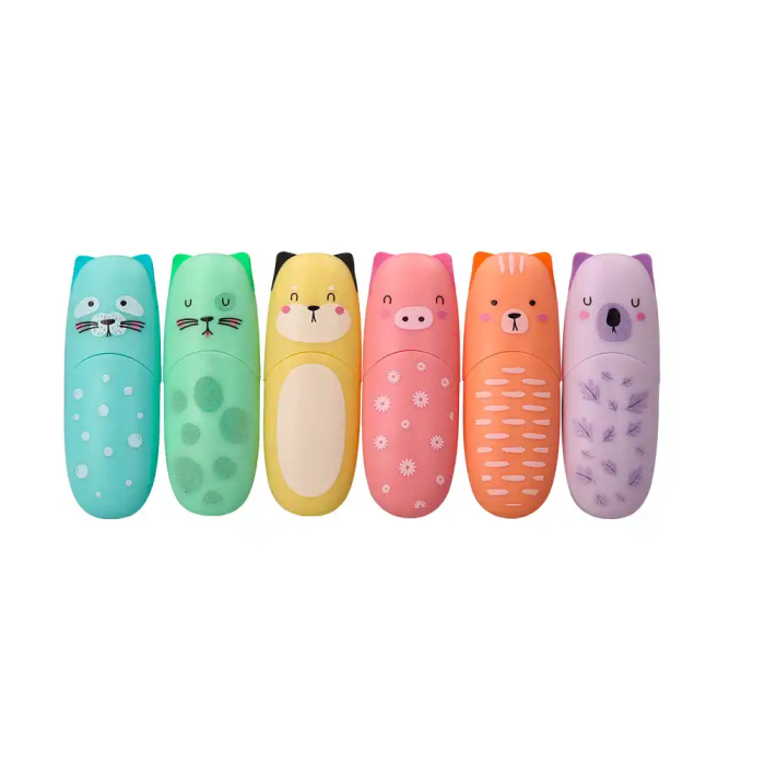 Imaginovo Rotulador Fluorescente Safari Glow Pastel Animales Caja 6 Unidades Surtidas 4