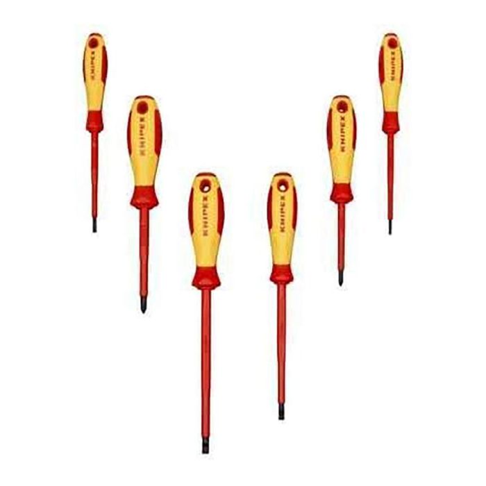 Knipex 002012v02 Juego Destornilladores VDE Aislados 6 Piezas para Trabajos en Corriente hasta 1000V 1 Knipex 002012v02 Juego Destornilladores VDE Aislados 6 Piezas para Trabajos en Corriente hasta 1000V 1