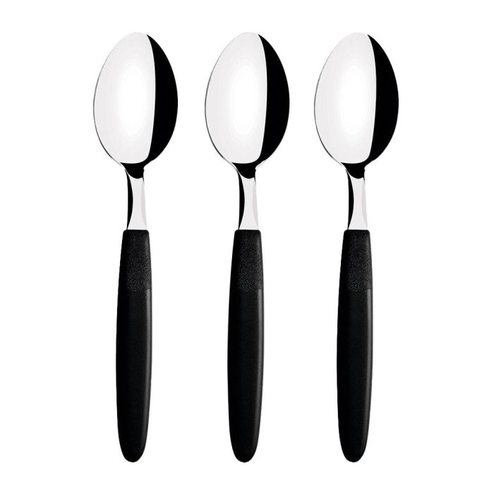 Juego de cucharas para té 3 piezas ipanema negro 13,9cm tramontina