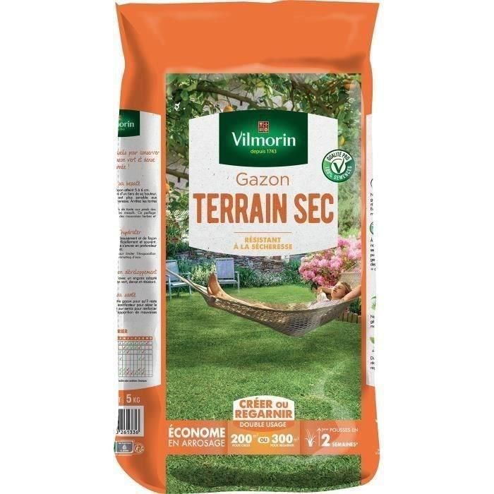 Vilmorin VIL3182670261336 Semillas de césped resistente para secano - 5 kg 1