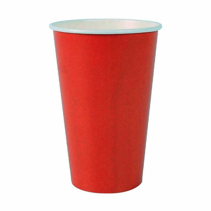 Set de Vasos Algon Desechables Cartón Rojo 7 Piezas 450 ml (16 Unidades) 1