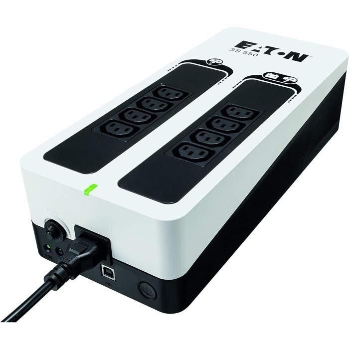 Eaton 3S 550 IEC Inversor (UPS) fuera de línea, regleta pararrayos 550VA / 330W con 8 enchufes DIN y puerto USB 0 Eaton 3S 550 IEC Inversor (UPS) fuera de línea, regleta pararrayos 550VA / 330W con 8 enchufes DIN y puerto USB 0