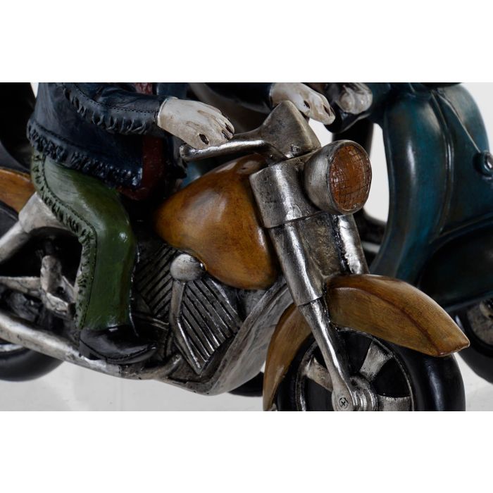 DKD Home Decor Figura Vintage Perro Bulldog Amarillo Azul Resina Hecho a Mano 10 x 24 x 27 cm (2 Unidades) 2