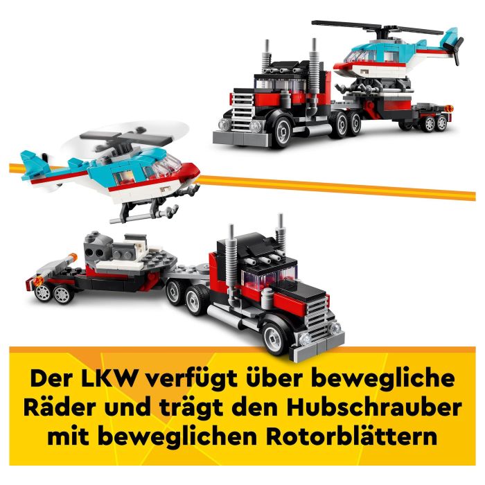 LEGO Creator Camión Plataforma con Helicóptero 31146 Juego de Construcción con 270 Piezas para Niños a partir de 7 años 20 LEGO Creator Camión Plataforma con Helicóptero 31146 Juego de Construcción con 270 Piezas para Niños a partir de 7 años 20