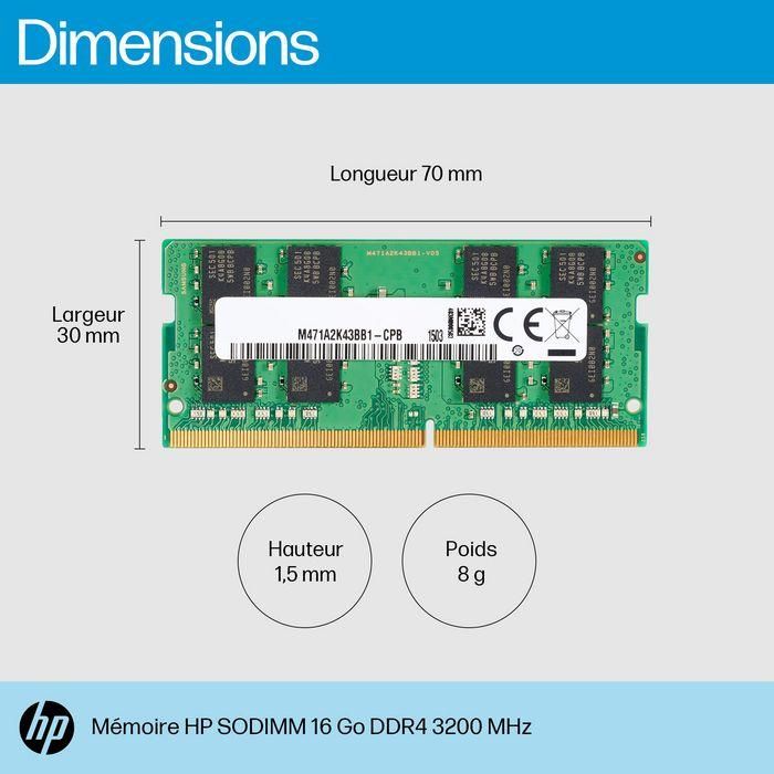 HP 16GB DDR4 3200MHz SODIMM Memoria RAM para Portátil 6