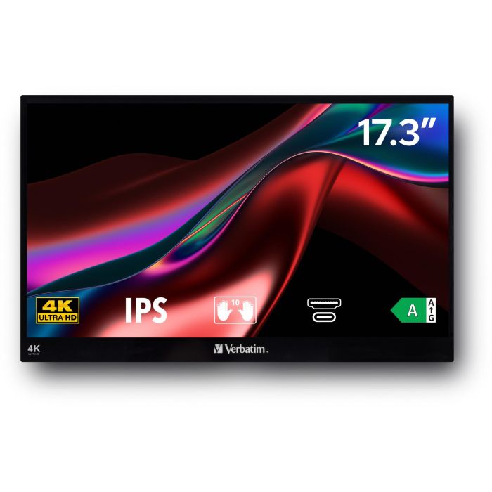 Verbatim PMT-17-4K Monitor Portátil Táctil 17.3" Ultra HD 4K IPS HDR con USB-C y HDMI para PC, Móviles y Consolas Negro 2