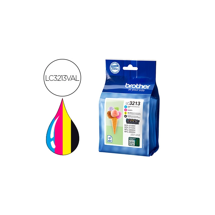 BROTHER Pack cartuchos de tinta negro, cian, magenta y amarillo LC3213VAL 0 BROTHER Pack cartuchos de tinta negro, cian, magenta y amarillo LC3213VAL 0