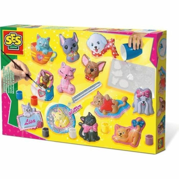 Ses Creative Kit de Yeso para Perros y Gatos para moldear figuras, manualidades infantiles a partir de 5 años