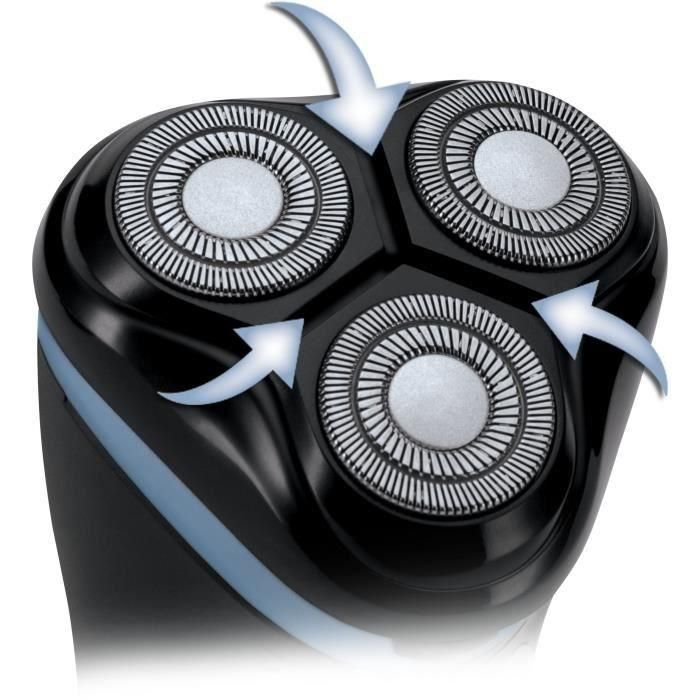 Remington R1000 Afeitadora Rotativa Inalámbrica, 3 Cuchillas Dual Track, Recortador Retráctil, Autonomía 30 min, LED 1