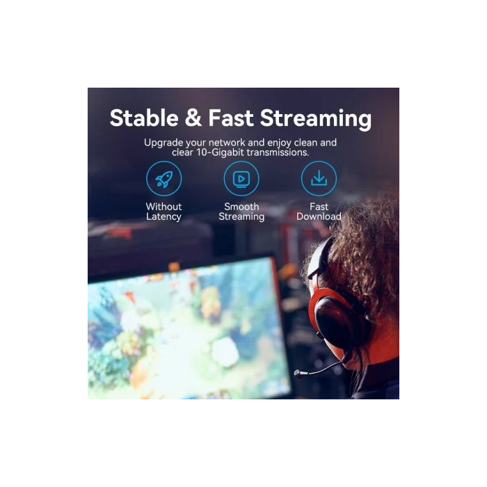 Vention Cable de Red RJ45 UTP IBOWG Cat.6A 1.5m Cabeza Rotatoria 360° Blanco