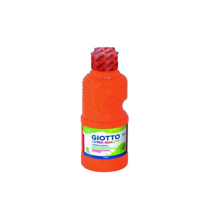 Giotto Témpera Fluo Naranja Botella 250 mL