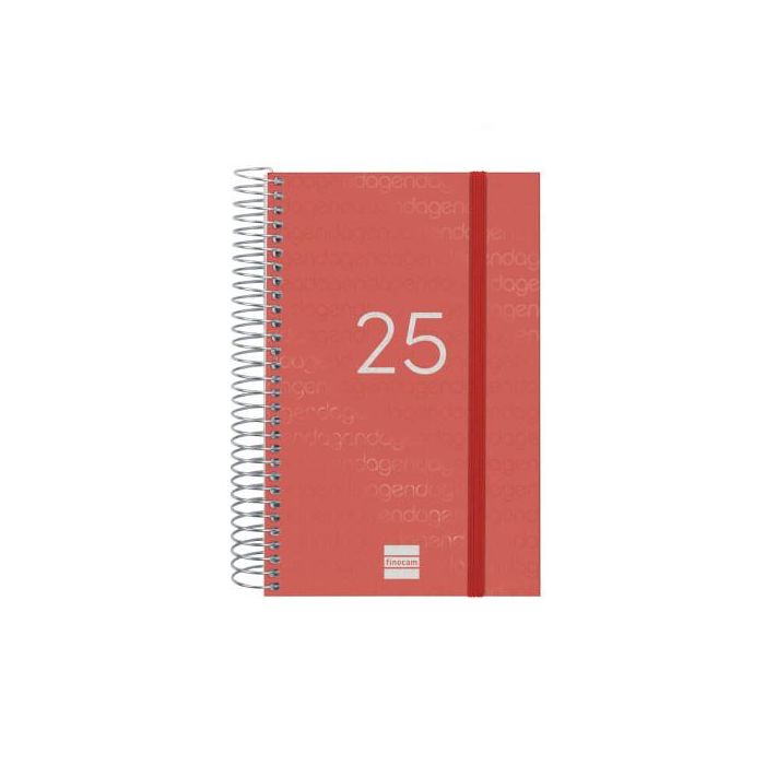 Finocam Agenda Anual Year Espiral E5-117x181 mm 1Dp Rojo 2025