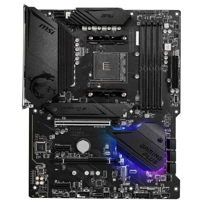 MSI MPG B550 Gaming Plus Placa Base Gaming ATX AMD B550 Zócalo AM4 para Ryzen 3000 Series, DDR4, Gigabit Ethernet, 7.1 Sonido 4 MSI MPG B550 Gaming Plus Placa Base Gaming ATX AMD B550 Zócalo AM4 para Ryzen 3000 Series, DDR4, Gigabit Ethernet, 7.1 Sonido 4