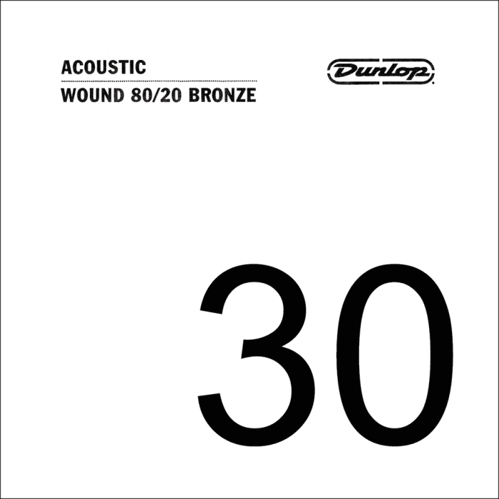 Cuerda Acústica Dunlop 80/20 Bronze .030 0 Cuerda Acústica Dunlop 80/20 Bronze .030 0