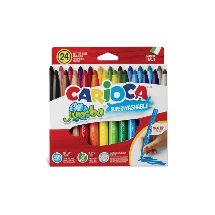 Rotulador Fibra Carioca Jumbo Estuche De 24 (Set de 6)