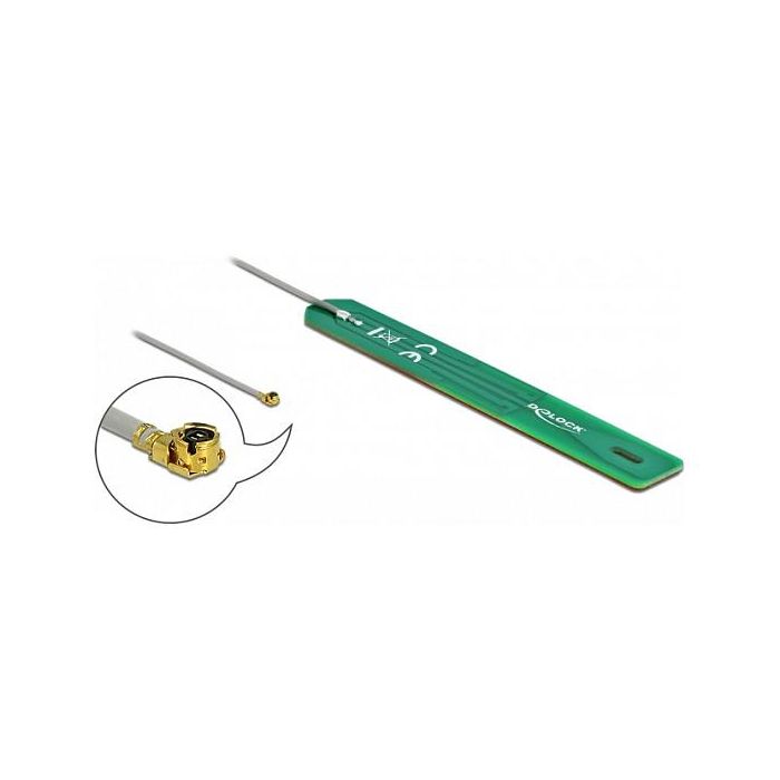 Delock Antena LPWAN 880-960 MHz con Conector MHF I, 2dBi de Ganancia, 7.5 cm, PCB Interno, Montaje Autoadhesivo 1