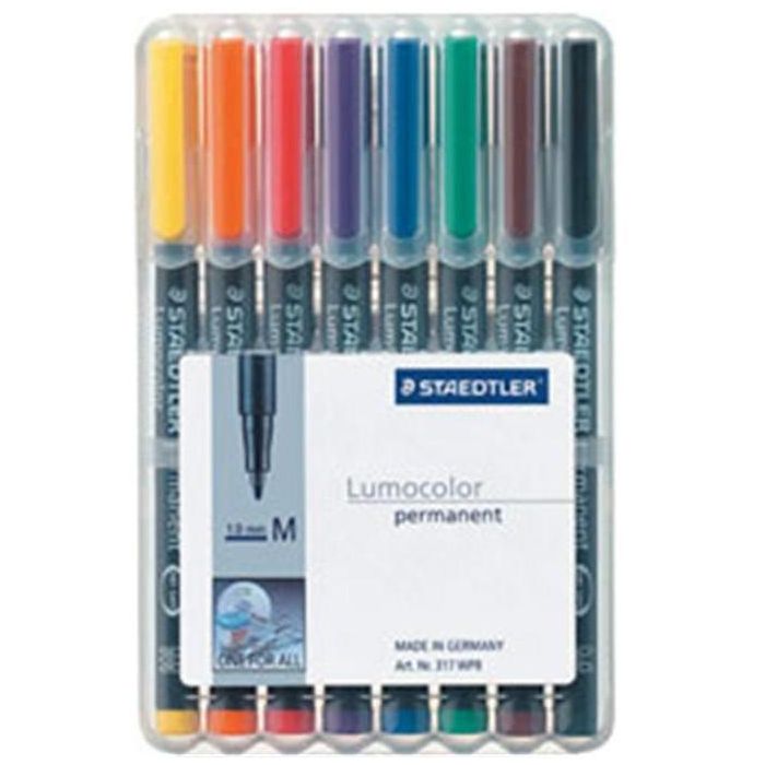 Staedtler Estuche 8 Marcadores Lumocolor Permanente Punta Media 1mm Surtidos 317 WP8