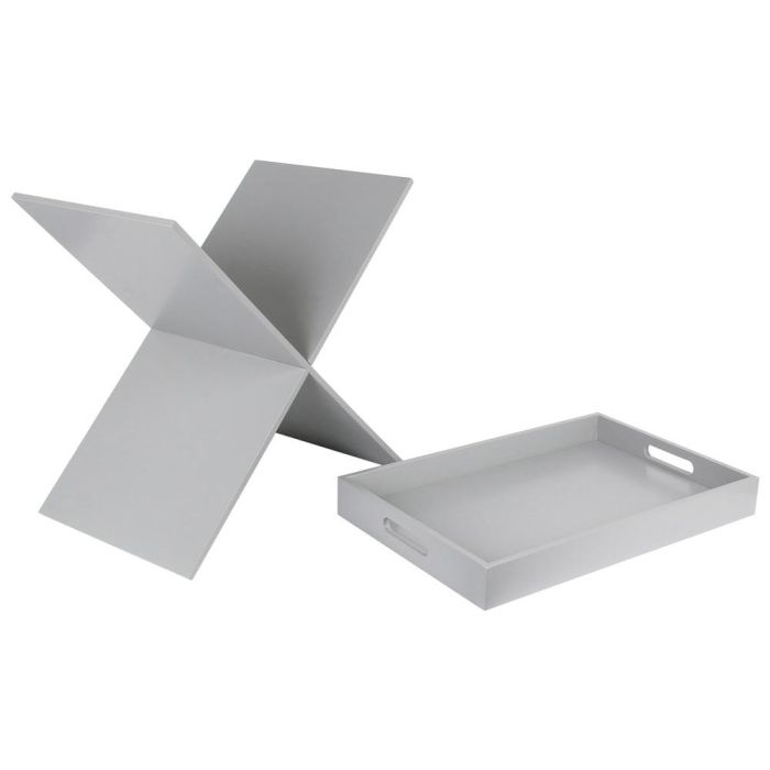Home Deco Factory Mesa Bandeja Desmontable Gris 46x32 cm h.48,5 cm 1