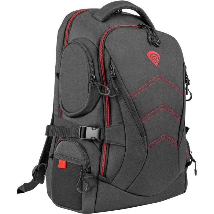 GENESIS Pallad 550 Mochila Gaming para Portátiles 17.3 pulgadas, Negro Rojo, Resistente al Agua y Golpes, con Múltiples Compartimentos 8 GENESIS Pallad 550 Mochila Gaming para Portátiles 17.3 pulgadas, Negro Rojo, Resistente al Agua y Golpes, con Múltiples Compartimentos 8