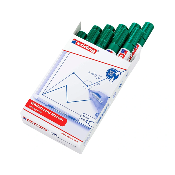 Edding Marcador Pizarra Blanca 660 Rellenable Verde (Set de 10) (Set de 10) 4 Edding Marcador Pizarra Blanca 660 Rellenable Verde (Set de 10) (Set de 10) 4