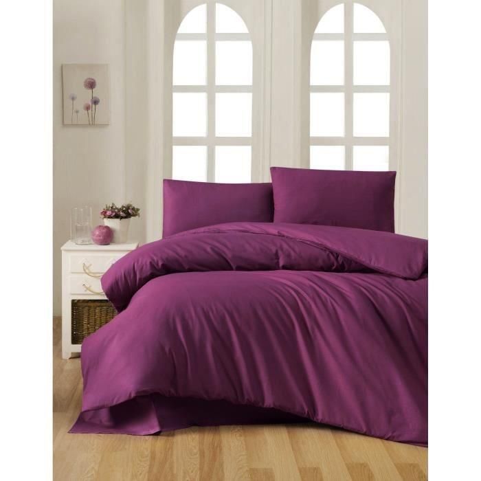 Juego de cama ASI8684282553953 - 1 funda nórdica 220x240 cm + 2 fundas de almohada 60x60 cm - 100% algodón reforzado - Morado 0 Juego de cama ASI8684282553953 - 1 funda nórdica 220x240 cm + 2 fundas de almohada 60x60 cm - 100% algodón reforzado - Morado 0