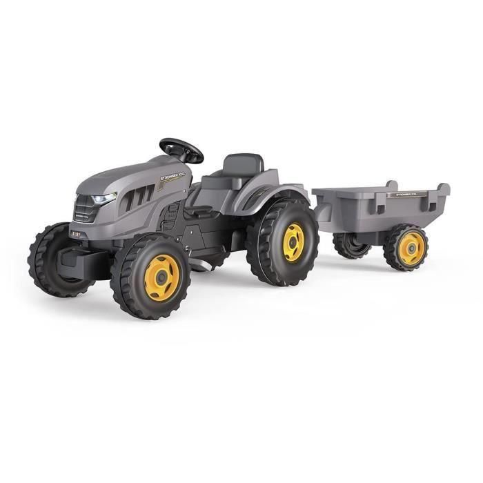 Tractor de pedal smoby más fuerte XXL + trailer - gris 1