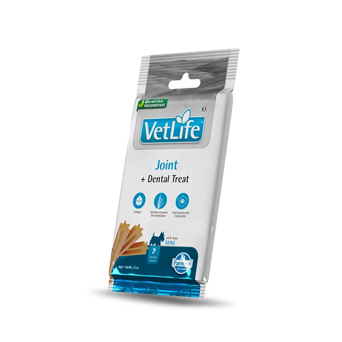 Farmina Treat Vet Life Dog Joint Adult Mini - Alimento complementario para articulaciones, 15x60 gr Farmina Treat Vet Life Dog Joint Adult Mini - Alimento complementario para articulaciones, 15x60 gr