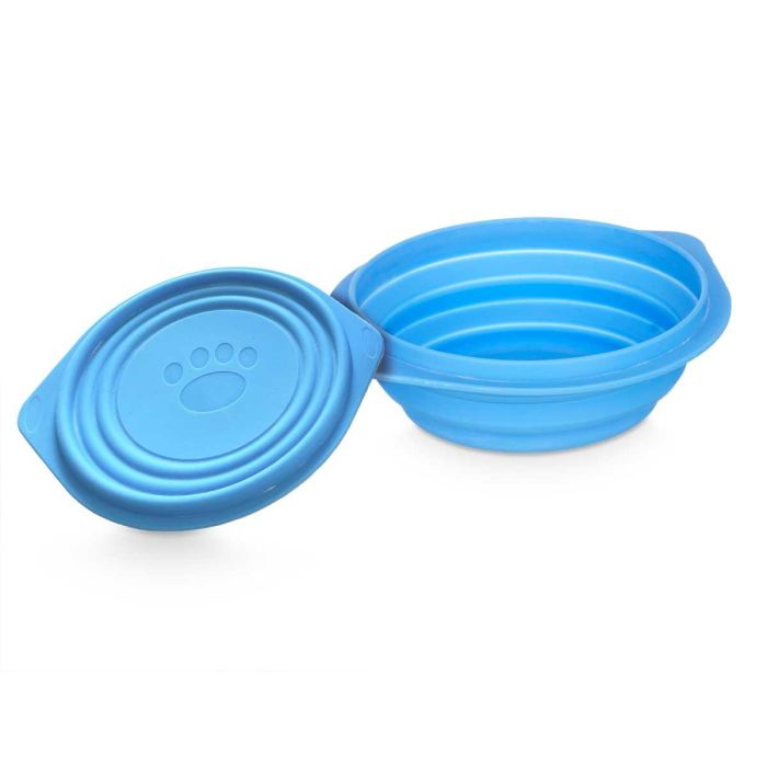 Comedero para Mascota Mascow con Tapa Plegable, Azul, 21x19x2 cm, Silicona (12 Unidades) 1 Comedero para Mascota Mascow con Tapa Plegable, Azul, 21x19x2 cm, Silicona (12 Unidades) 1