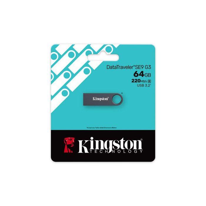 Kingston DataTraveler SE9 G3 64GB USB 3.2 Gen 1 Flash Drive Dark Nickel 3