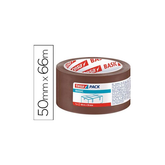 Cinta Adhesiva Tesa Marron Basic 66 Mt X 50 mm Para Embalaje