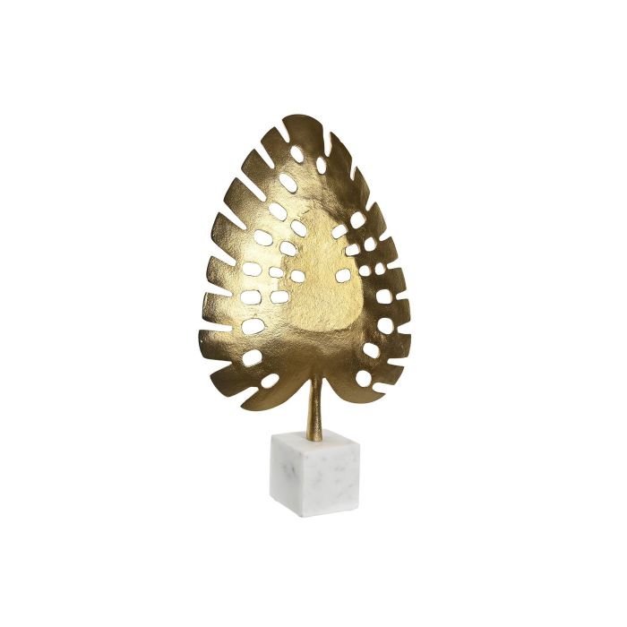 DKD Home Decor Decoración Tropical Hoja de Aluminio y Mármol Dorado y Blanco 7.5 x 47 x 28 cm 3 DKD Home Decor Decoración Tropical Hoja de Aluminio y Mármol Dorado y Blanco 7.5 x 47 x 28 cm 3