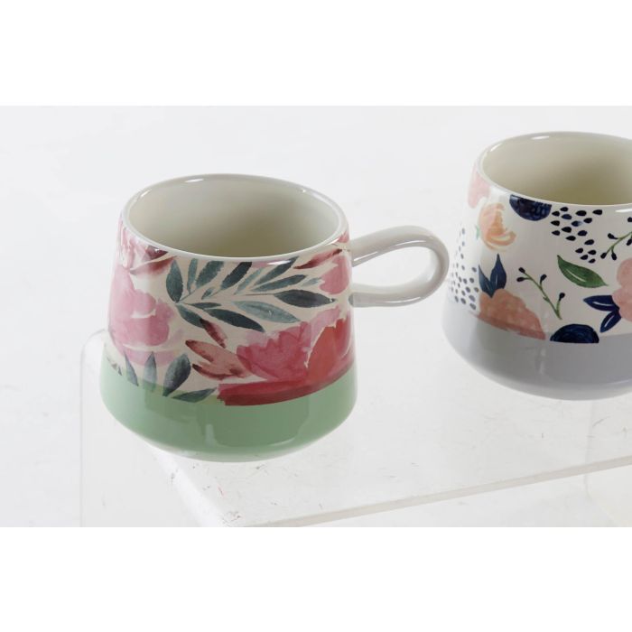 DKD Home Decor Taza Mug Shabby Flores Multicolor 360ml Gres Apto Microondas y Lavavajillas (Pack de 12 Unidades Surtidas) 1 DKD Home Decor Taza Mug Shabby Flores Multicolor 360ml Gres Apto Microondas y Lavavajillas (Pack de 12 Unidades Surtidas) 1