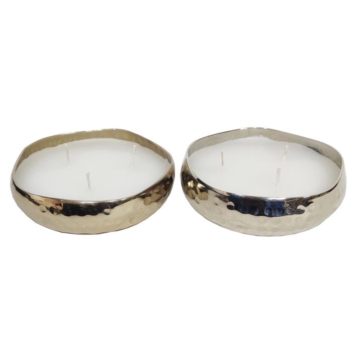Vela Moderno DKD Home Decor Dorado Plateado 19 x 4.5 x 19 cm (2 Unidades) Vela Moderno DKD Home Decor Dorado Plateado 19 x 4.5 x 19 cm (2 Unidades)