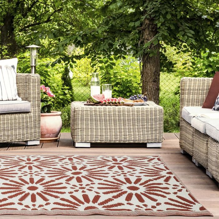 Home Deco Factory Alfombra Interior/Exterior 120x180 cm con Motivos Geométricos de Plástico PP 6