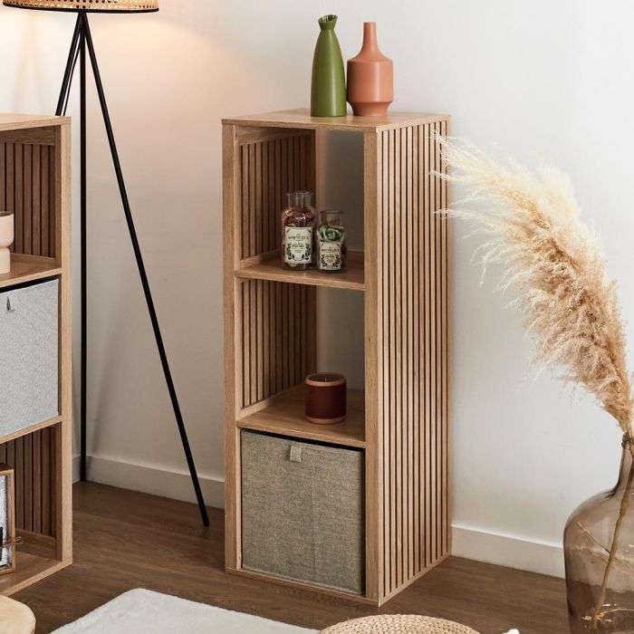 Home Deco Factory Estantería Klaus de 3 compartimentos, madera aglomerado y MDF, 38.5x32 cm, h.99 cm 1