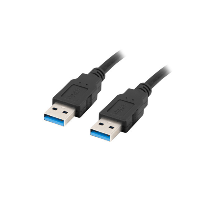 Lanberg CA-USBA-30CU-0010-BK Cable USB 3.0 Macho - Macho 1M Negro Conector USB A Versión USB 3.2 Gen 1 Transferencia 5000 Mbit/s