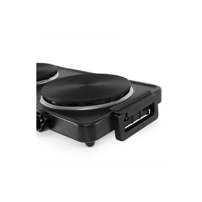 Orbegozo PE2855 Placa Eléctrica Doble 2500W con 2 Placas 155mm y 185mm, 2 Termostatos, Asas Plegables y Protección Sobrecalentamiento 3