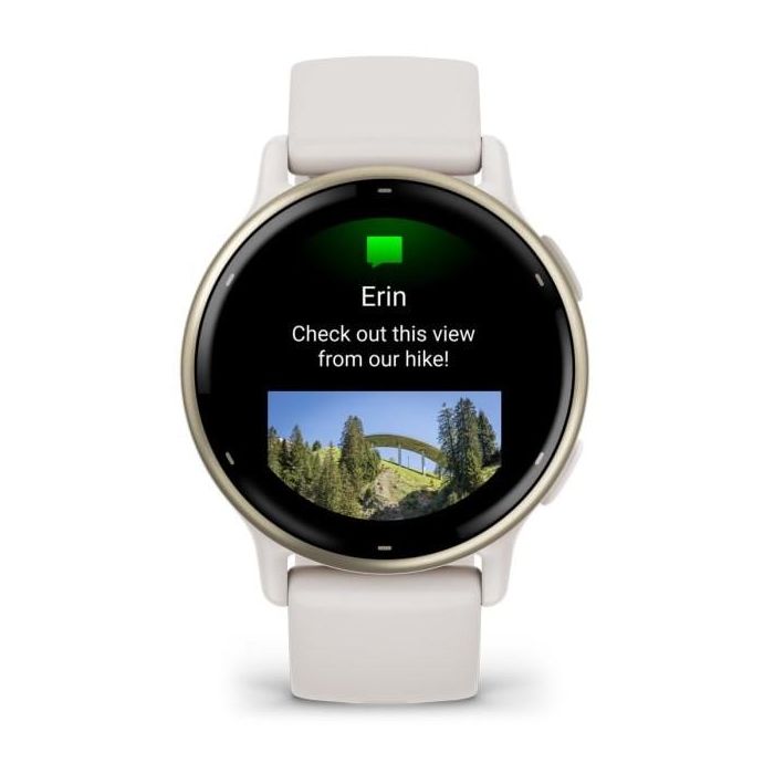 Garmin GAR0753759324919 Vivoactive 5 Reloj GPS conectado con WiFi, 30,4 mm (1.2), Crema Oro con correa Beige 1