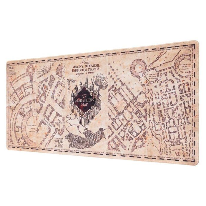 ERIK Alfombrilla Gaming Harry Potter Mapa del Merodeador 80x35cm para Teclado y Ratón, Base Antideslizante Impermeable