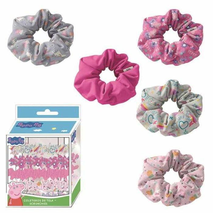 Accesorios pelo coletero de tela 5 piezas peppa pig cm 7 Accesorios pelo coletero de tela 5 piezas peppa pig cm 7