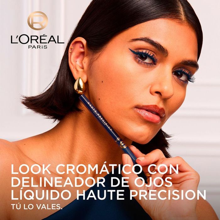 L'Oréal Paris Haute Precision Delineador de Ojos Líquido de Fieltro - Azul (#Blue), 1 unidad - Resistente al Agua, Precisión 0.01mm
