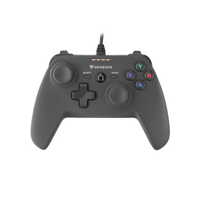 Genesis P58 Gamepad USB Alámbrico Negro para PC, PlayStation 3 con Joysticks Analógicos, Vibración y Agarre de Goma