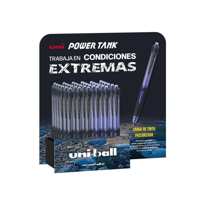 Roller Gel Rt. Uni-Ball Power Tank 1,0 (Sn-220) Expositor De 36 18X Sn-220 Negro 18X Sn-220 Azul