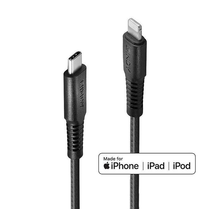 Lindy Cable Carga y Sincronización USB-C a Lightning 1m Ultra Reforzado con Fibras de Aramida, Certificado MFi Apple PD 2.0 para iPhone iPad 0 Lindy Cable Carga y Sincronización USB-C a Lightning 1m Ultra Reforzado con Fibras de Aramida, Certificado MFi Apple PD 2.0 para iPhone iPad 0