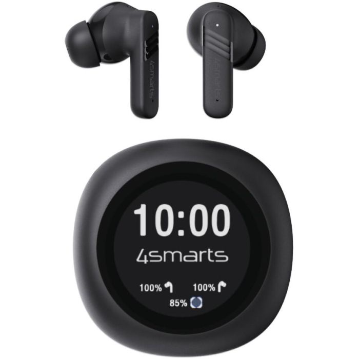 4smarts SkyBuds Screen Pro ANC - Auriculares Inalámbricos TWS Bluetooth con Cancelación de Ruido - Negro
