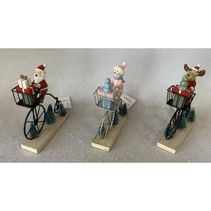 DKD Home Decor Figura Navidad Tradicional Surtida Metal y MDF Colores Rojo Rosa Verde Marrón 16x13x4 cm (Pack 6 Unidades)