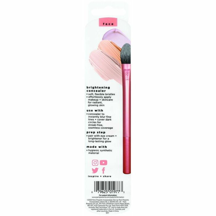 Real Techniques Brocha de Maquillaje BRIGHTENING CONCEALER para Contorno de Ojos, Correctores y Cremas, Aplicador Multifuncional Vegano 1 u 2 Real Techniques Brocha de Maquillaje BRIGHTENING CONCEALER para Contorno de Ojos, Correctores y Cremas, Aplicador Multifuncional Vegano 1 u 2