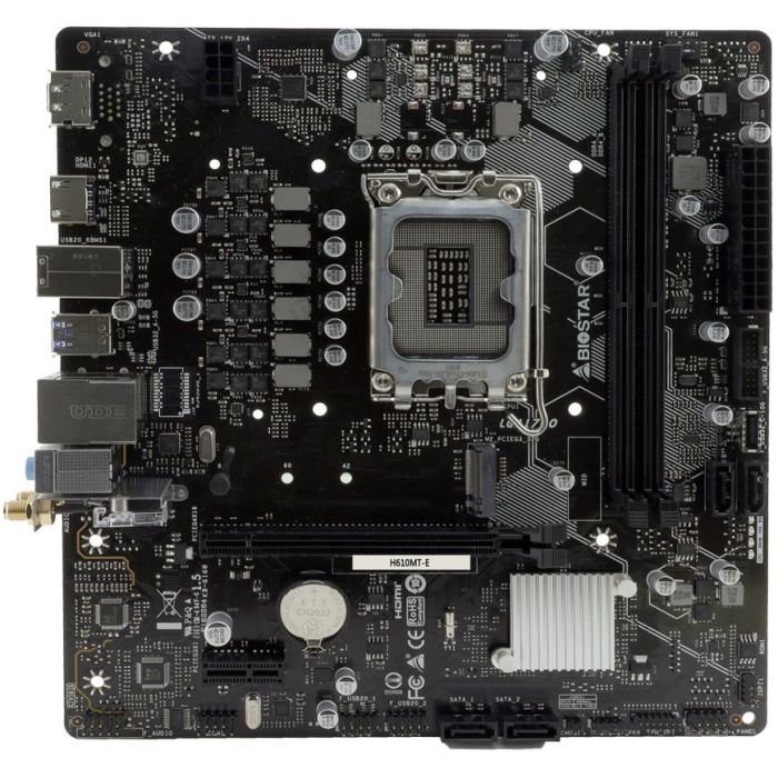 BIOSTAR H610MT-E Placa Base para PC, Socket LGA 1700, DDR4, Micro ATX 1