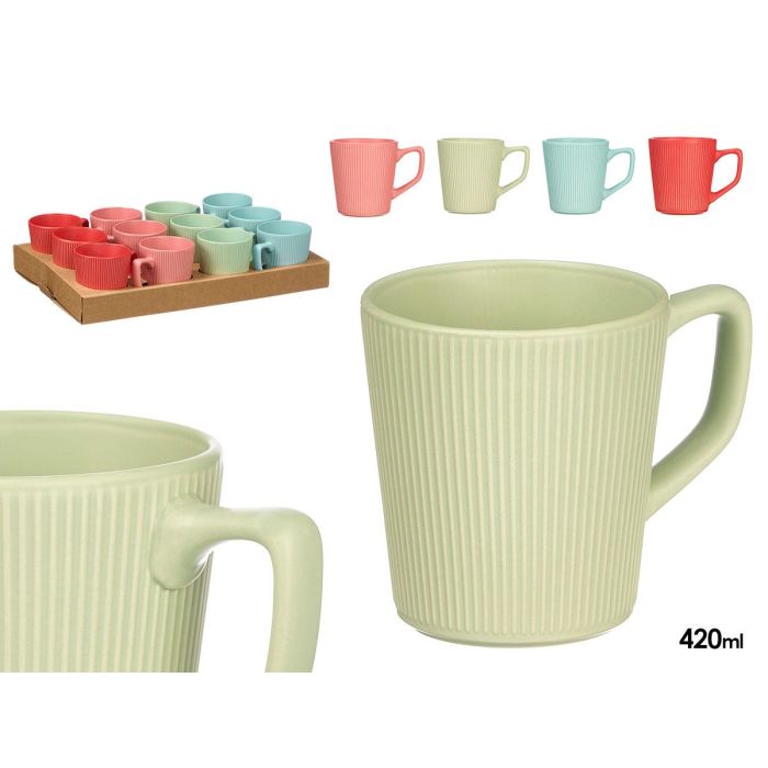 Vessia Taza Desayuno con Asa, Colores Vivos, 420ml, Cerámica, Apta para Lavavajillas y Microondas, 13.5 x 10.7 x 9.8 cm (Set de 24) Vessia Taza Desayuno con Asa, Colores Vivos, 420ml, Cerámica, Apta para Lavavajillas y Microondas, 13.5 x 10.7 x 9.8 cm (Set de 24)